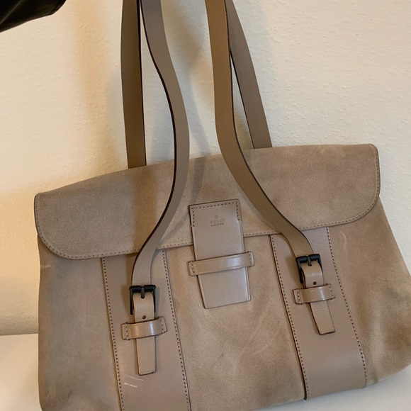 Gucci vintage Beige Suede/Leather bag - Picture 3 of 16